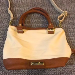 Steve Madden cream and brown crossbody bag